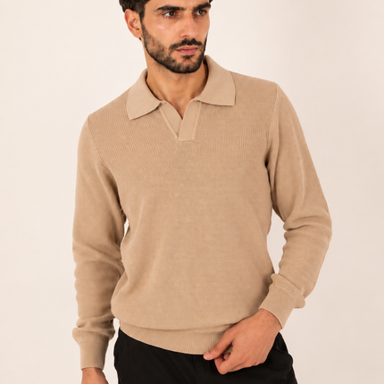 Beige Milano Knit Polo