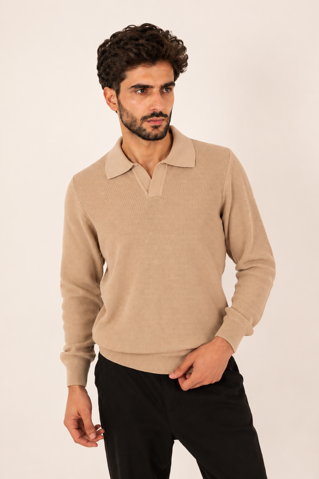 Beige Milano Knit Polo