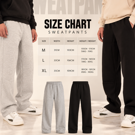 Basic Wide Black Sweatpants