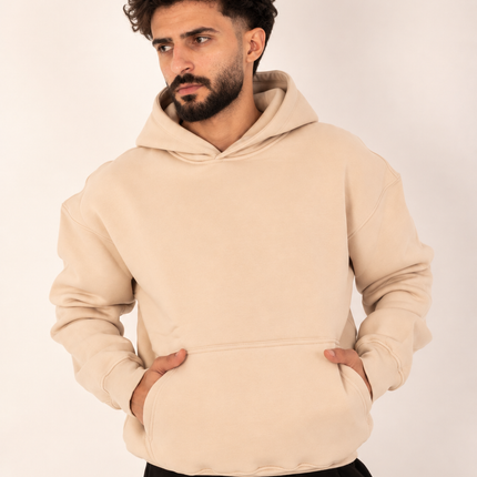 Beige Oversize Fit Hoodie
