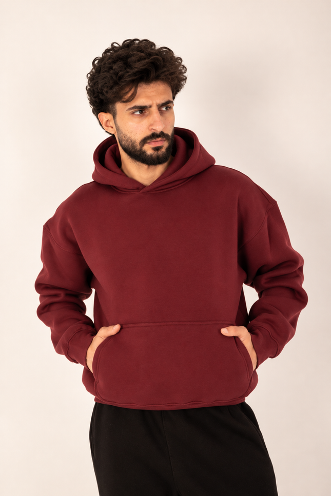 Burgundy Oversize Fit Hoodie