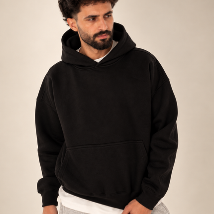 Black Boxy Fit Hoodie
