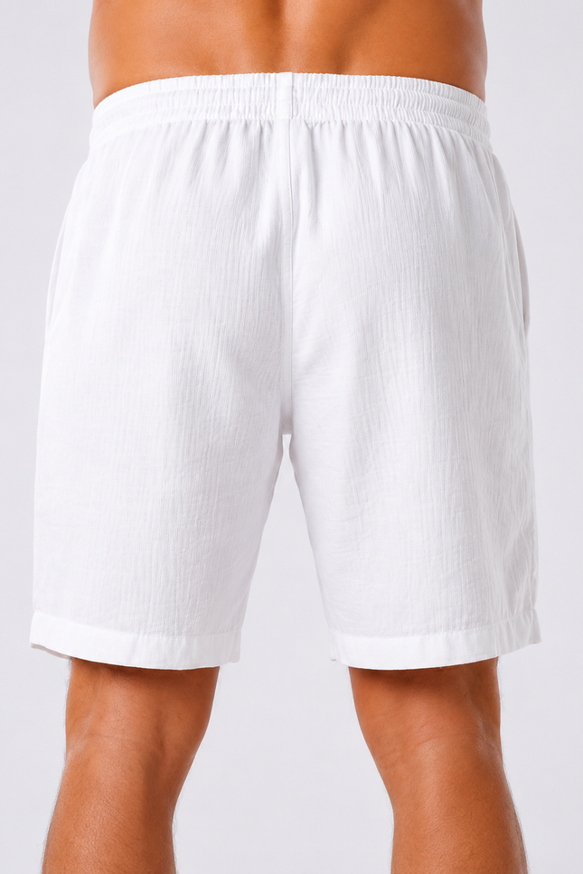 White Crinkle Short
